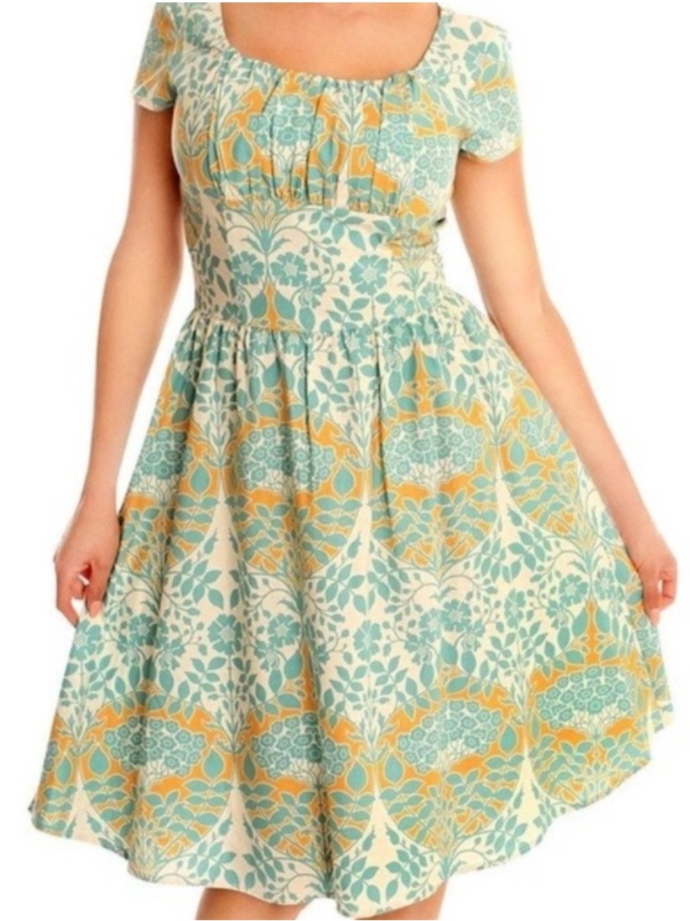 NWT Retrolicious Agatha Floral Cap Sleeve Vintage Fit and Flare Dress 4X - Picture 6 of 9